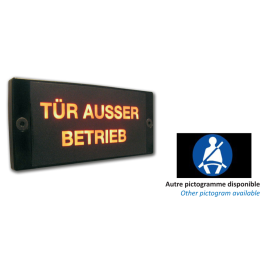 Extra flat LED display with message for bus and coach